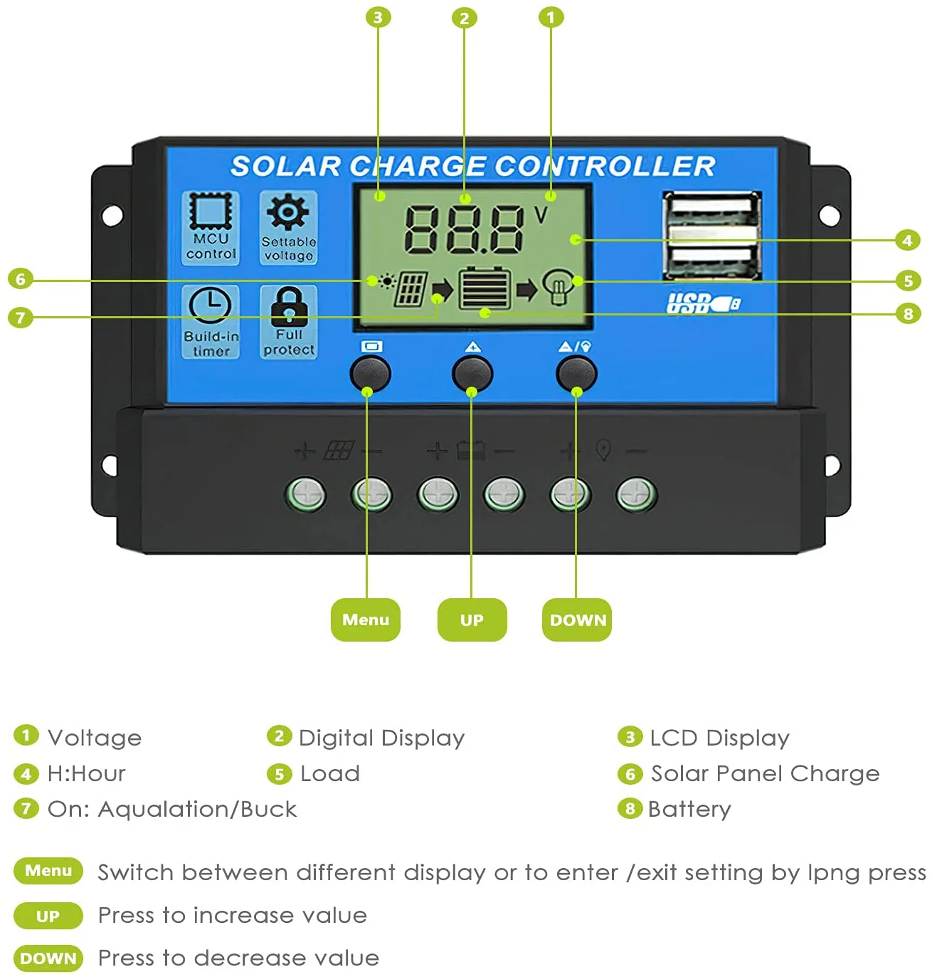ALLPOWERS 30 Amp Solar Charge Controller - Image 4